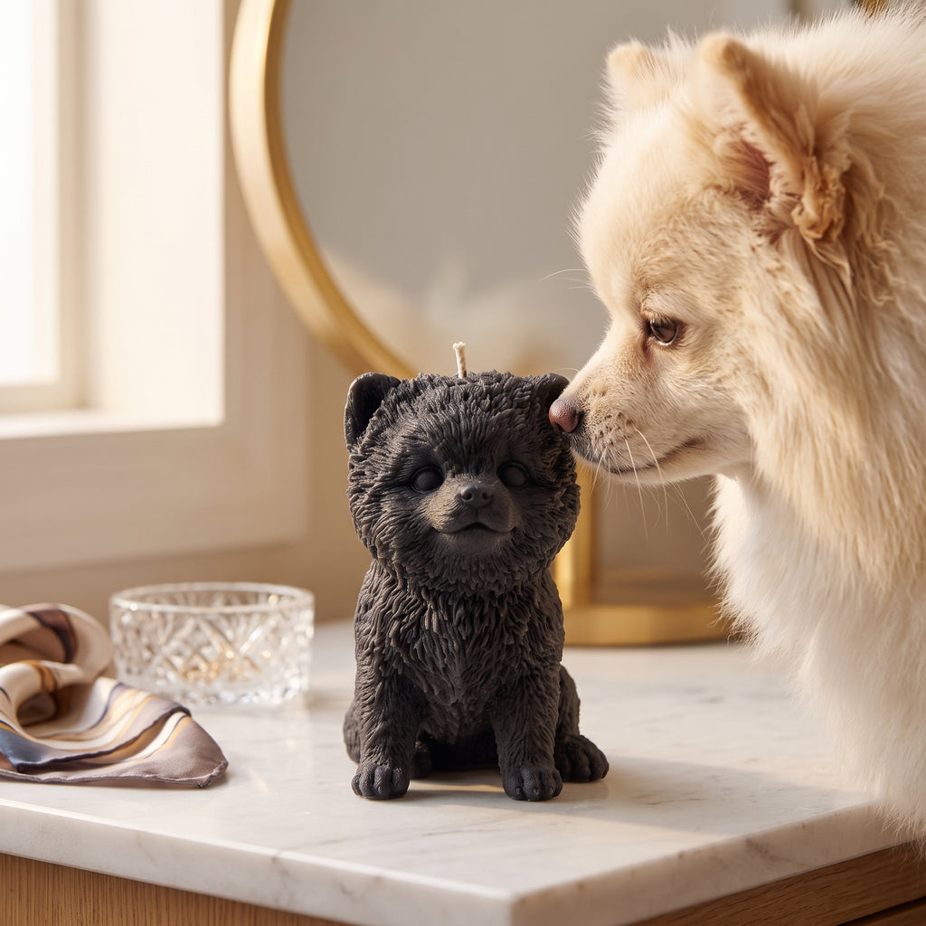 Pomeranian Puppy Candle