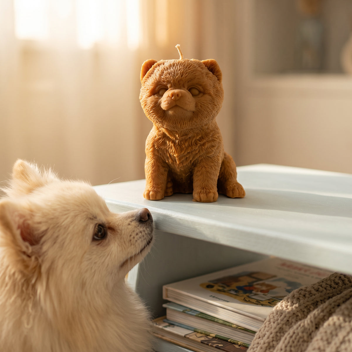 Pomeranian Puppy Candle