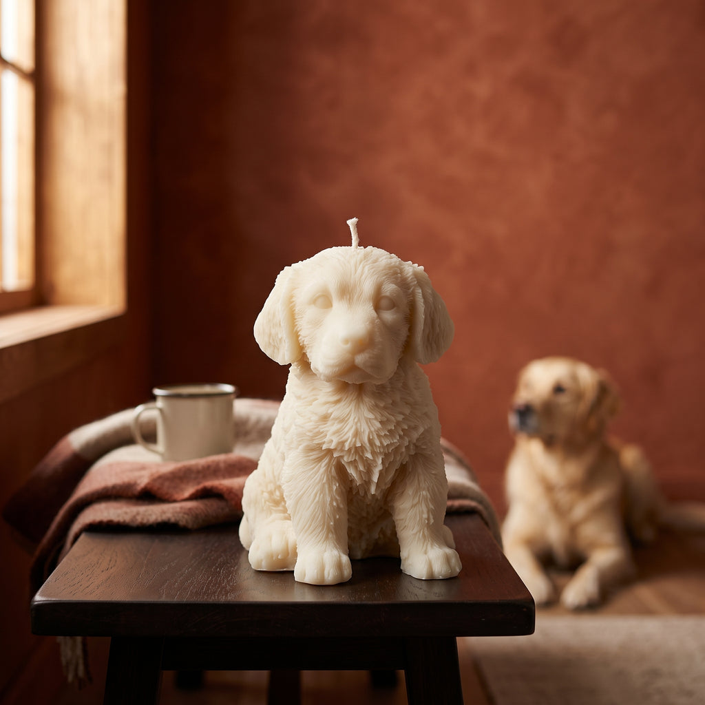 Golden Retriever Puppy Candle