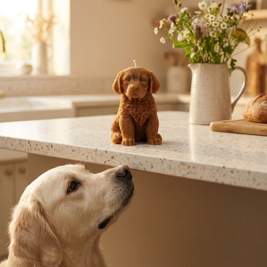 Golden Retriever Puppy Candle
