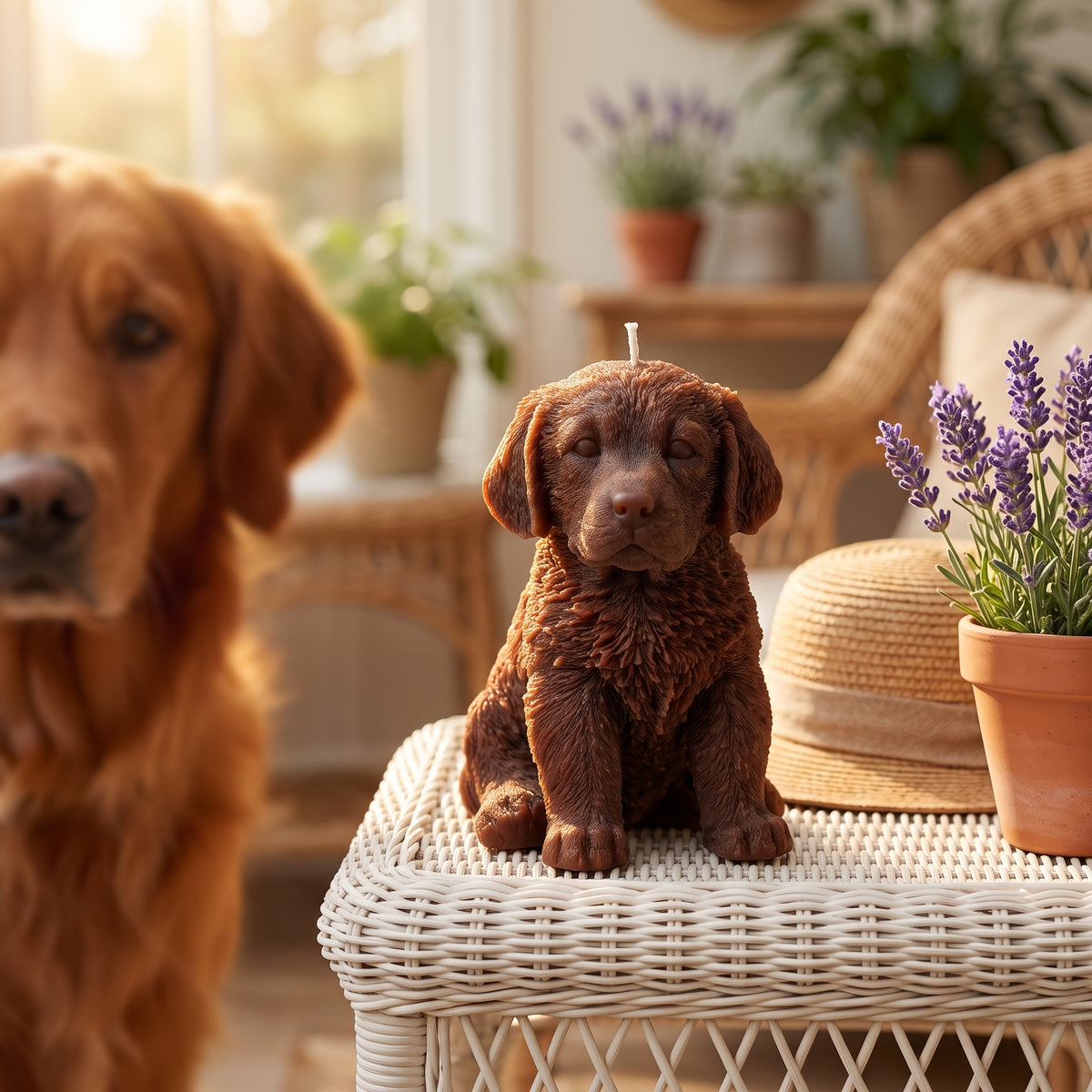 Golden Retriever Puppy Candle