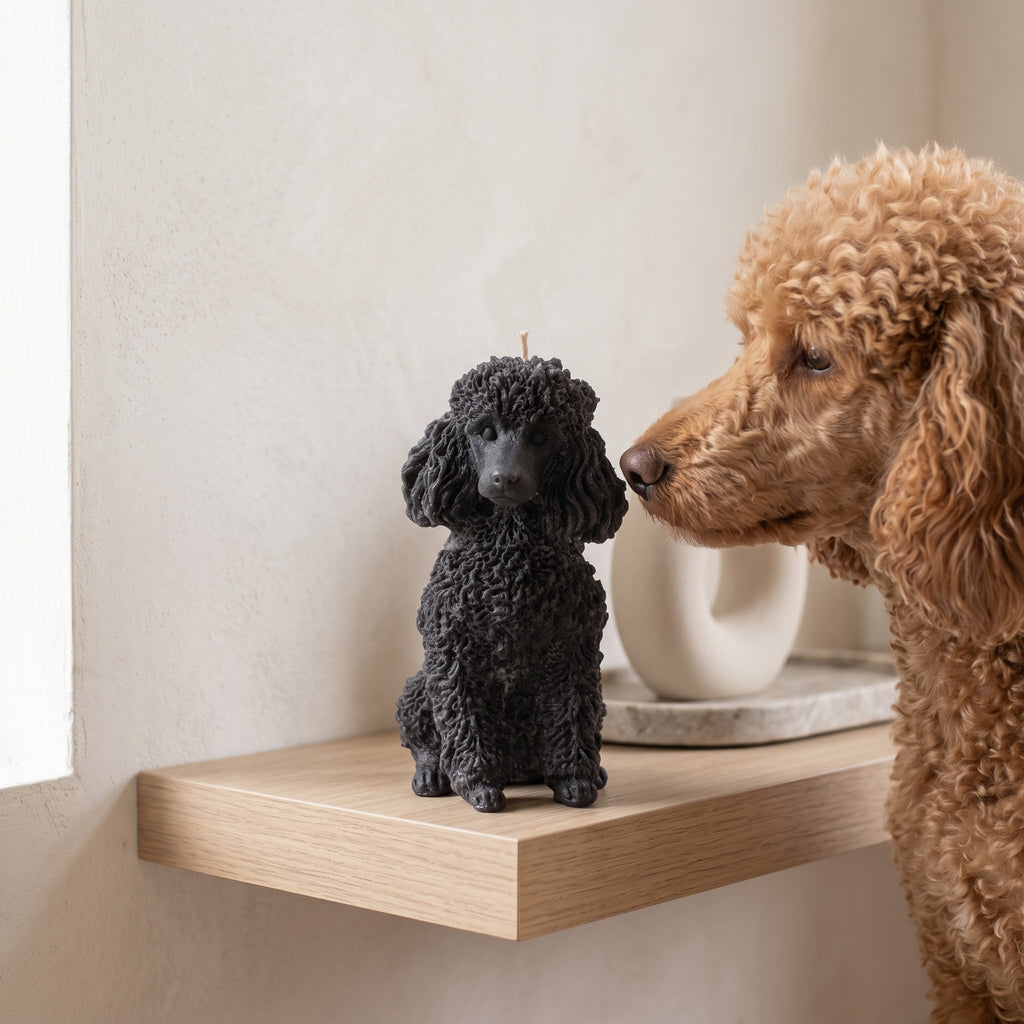 Poodle Puppy Candle