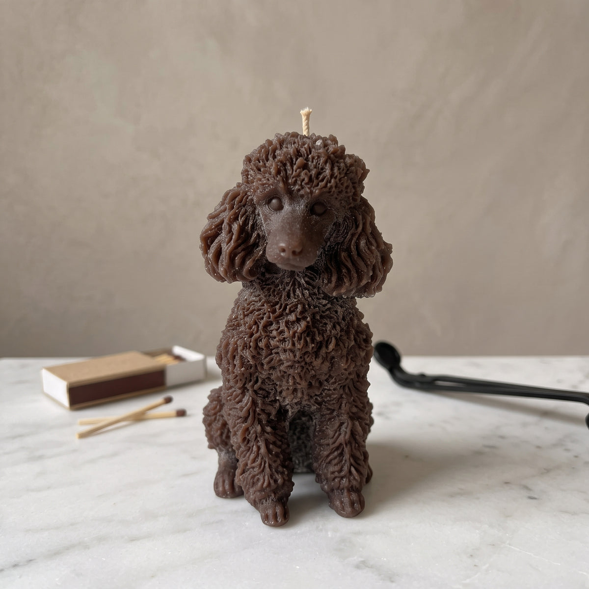 Poodle Puppy Candle