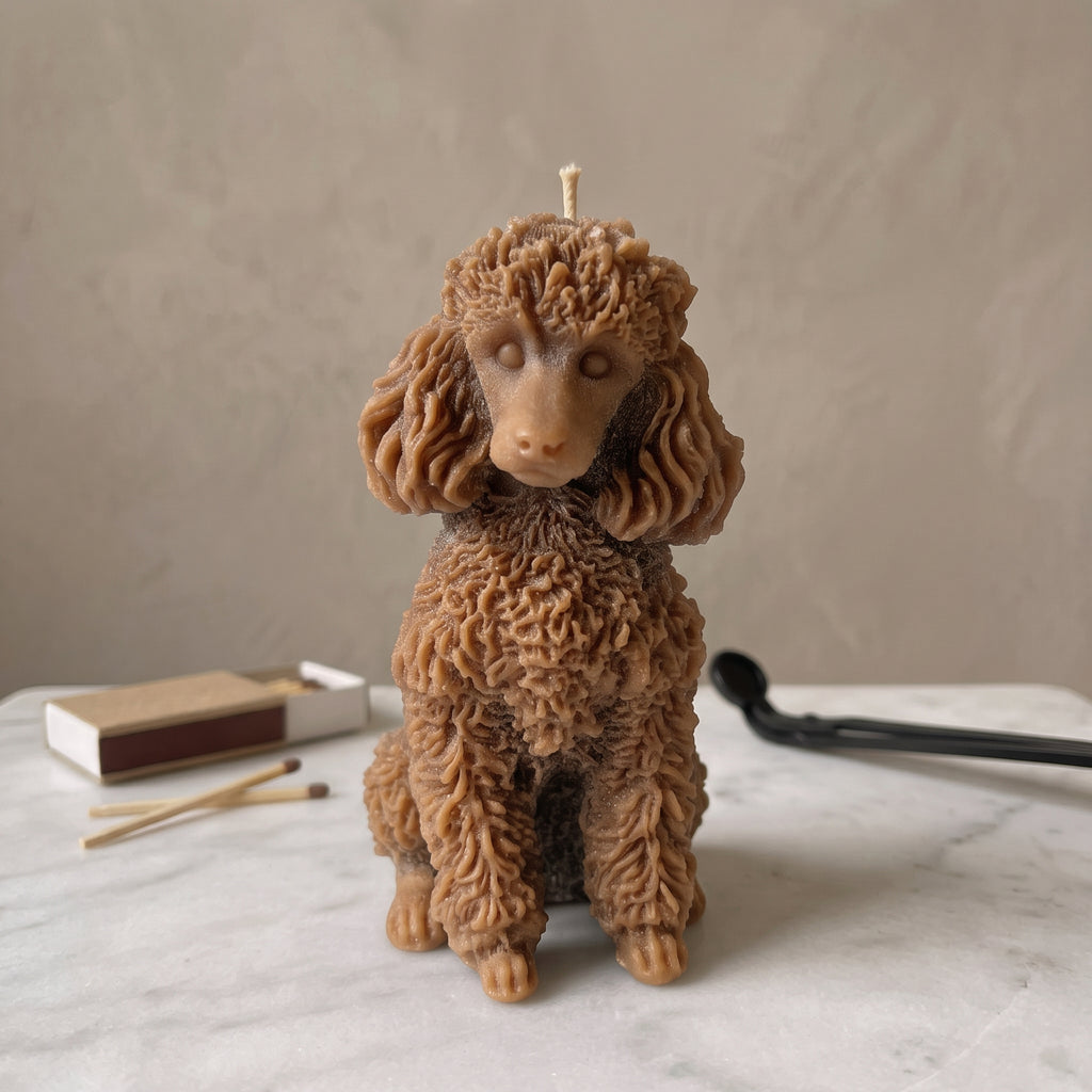 Poodle Puppy Candle