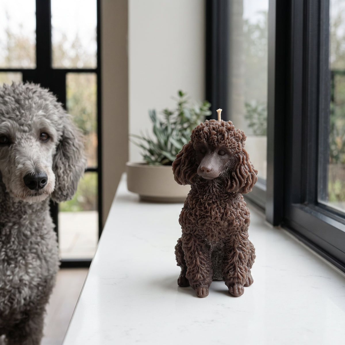 Poodle Puppy Candle