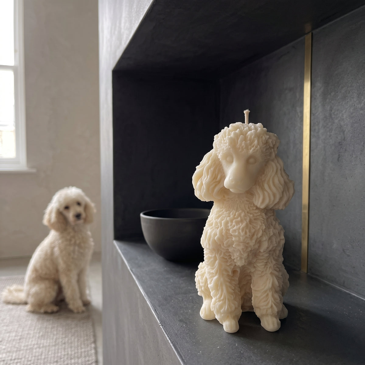 Poodle Puppy Candle