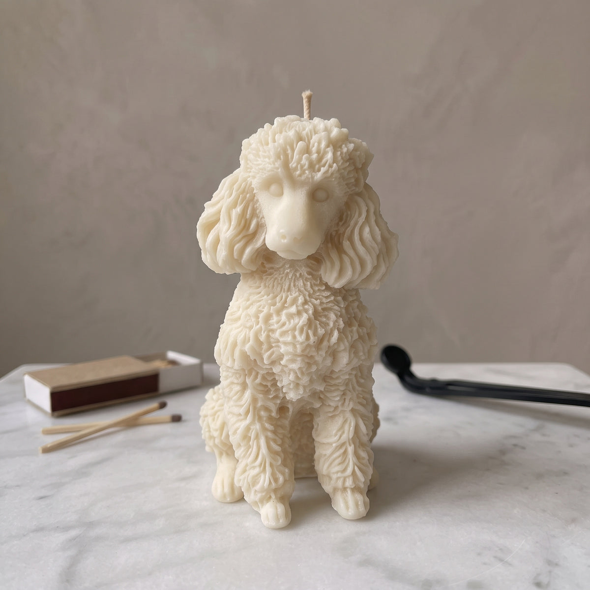 Poodle Puppy Candle