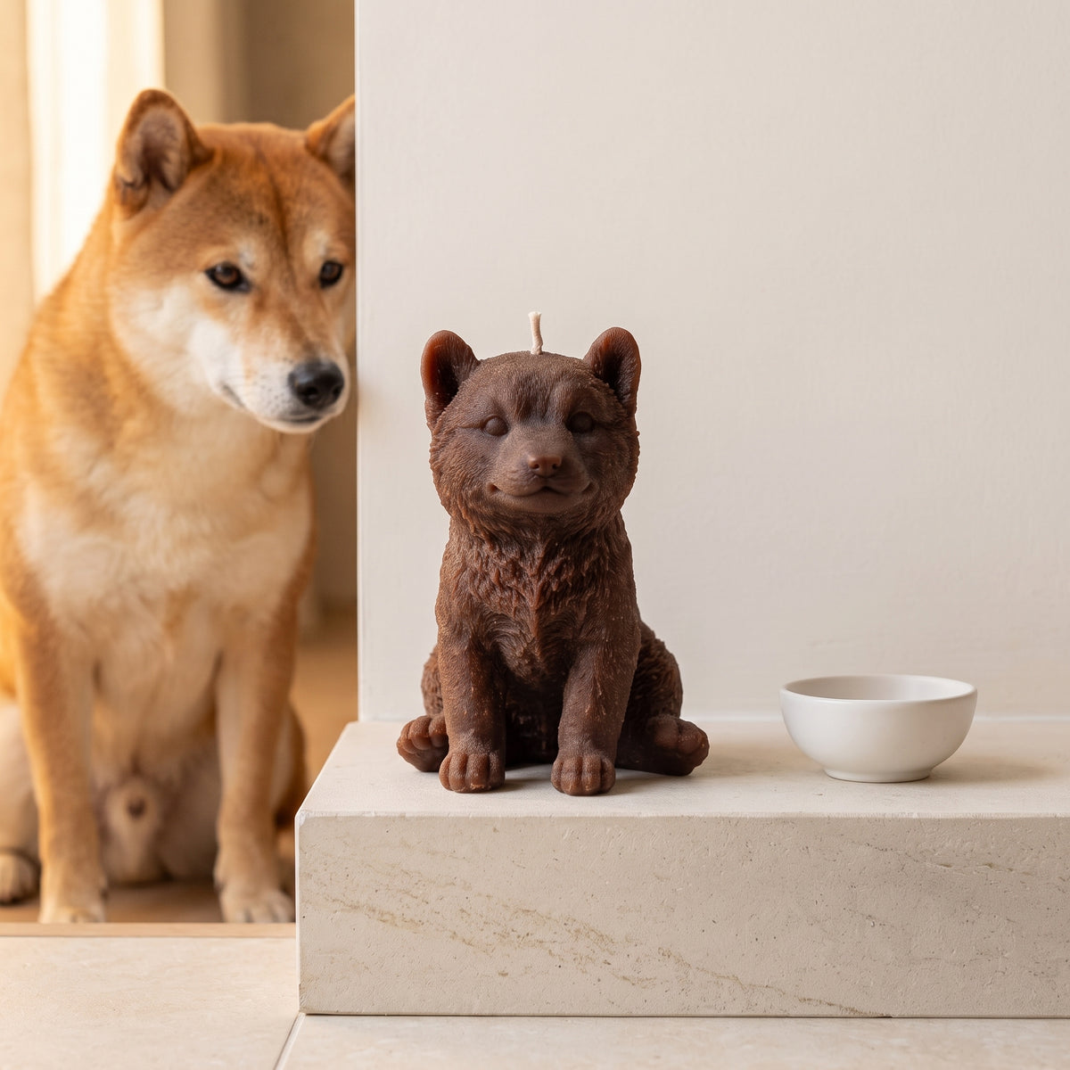 Shiba Inu Puppy Candle