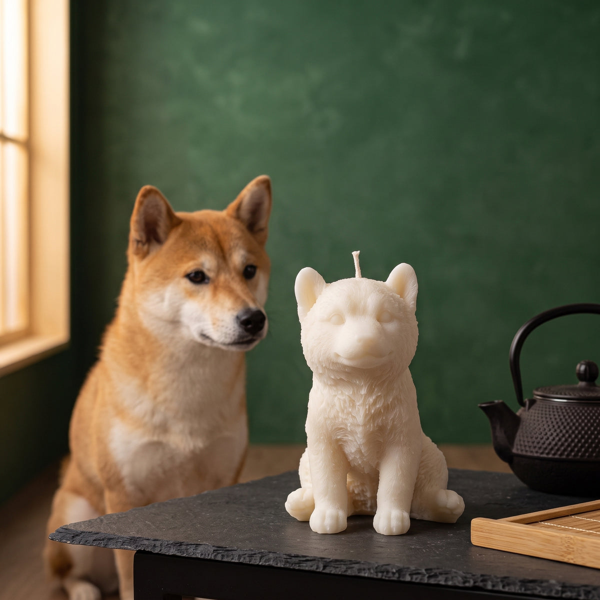 Shiba Inu Puppy Candle