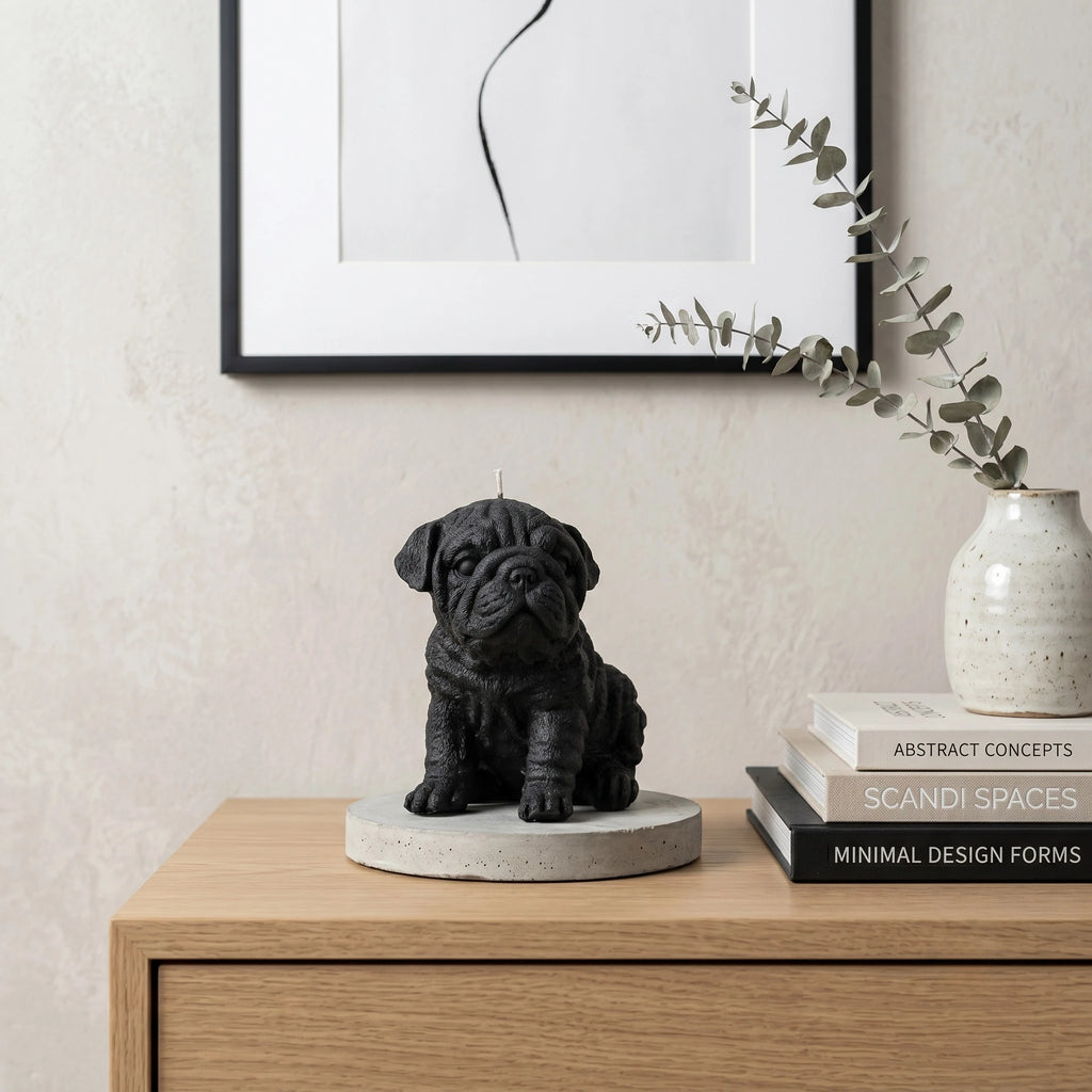 English Bulldog Puppy Candle