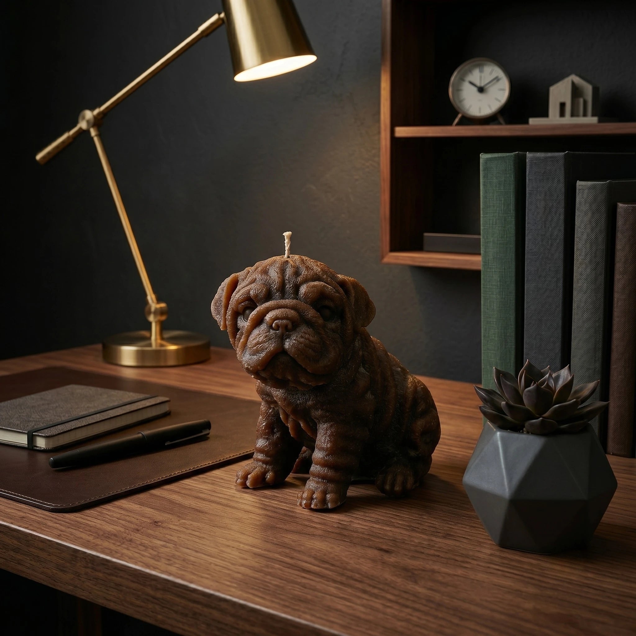 English Bulldog Puppy Candle