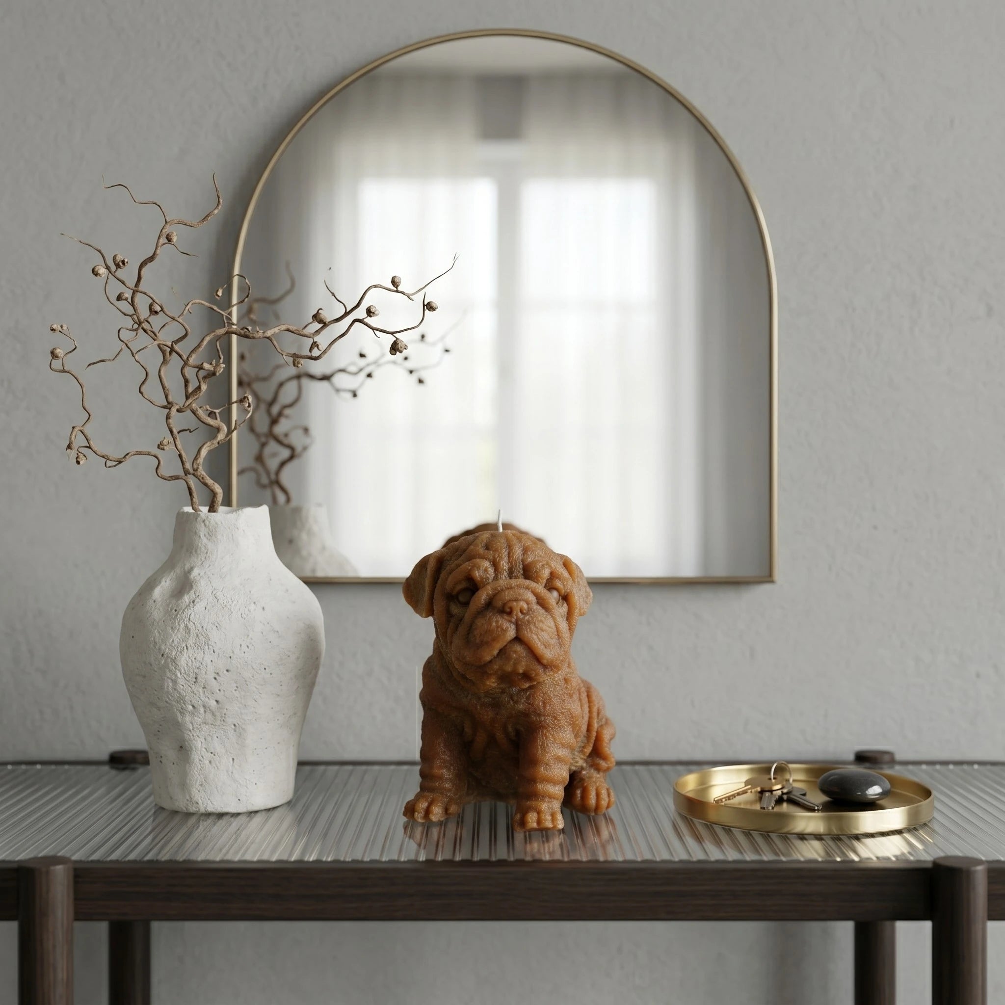 English Bulldog Puppy Candle