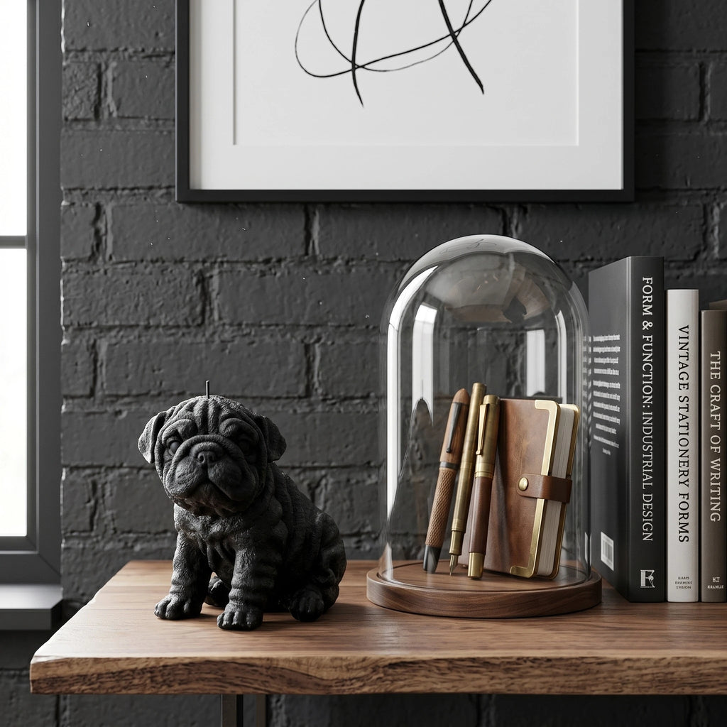 English Bulldog Puppy Candle