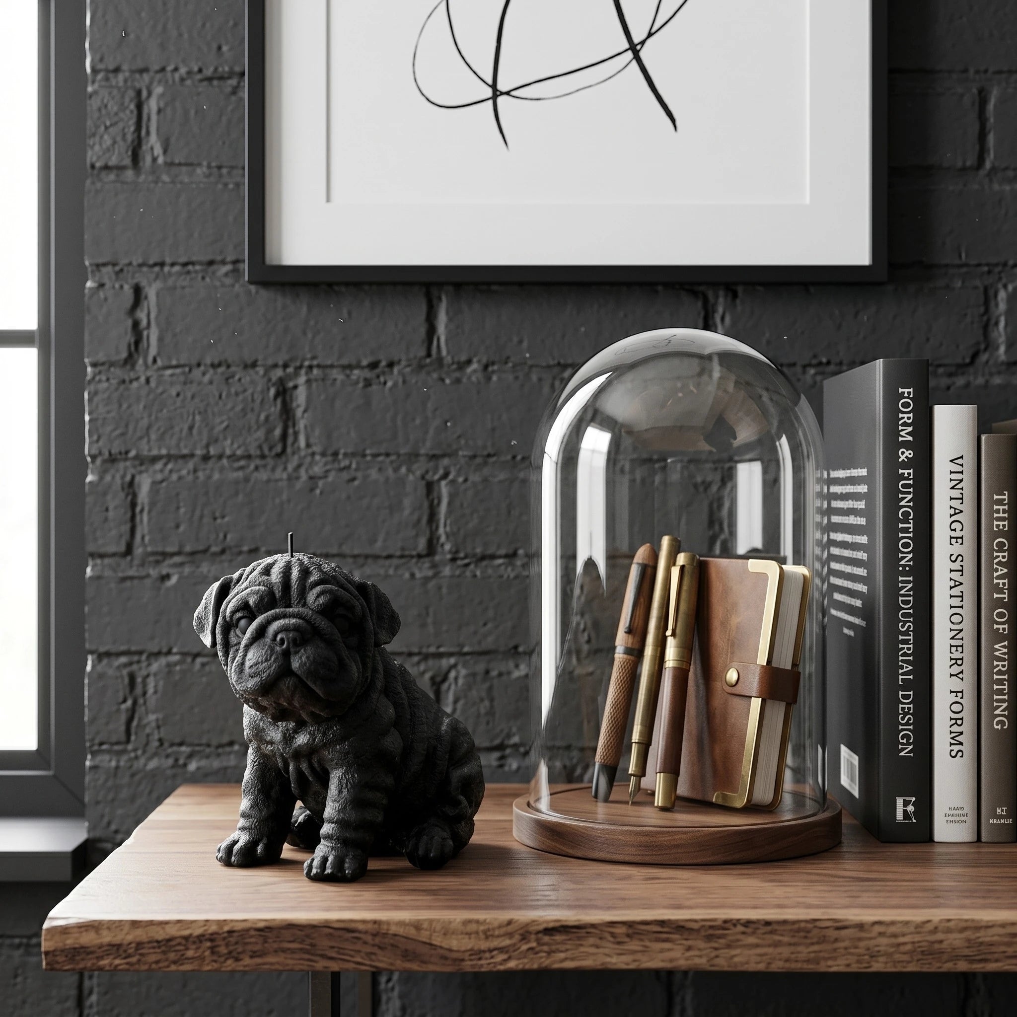English Bulldog Puppy Candle