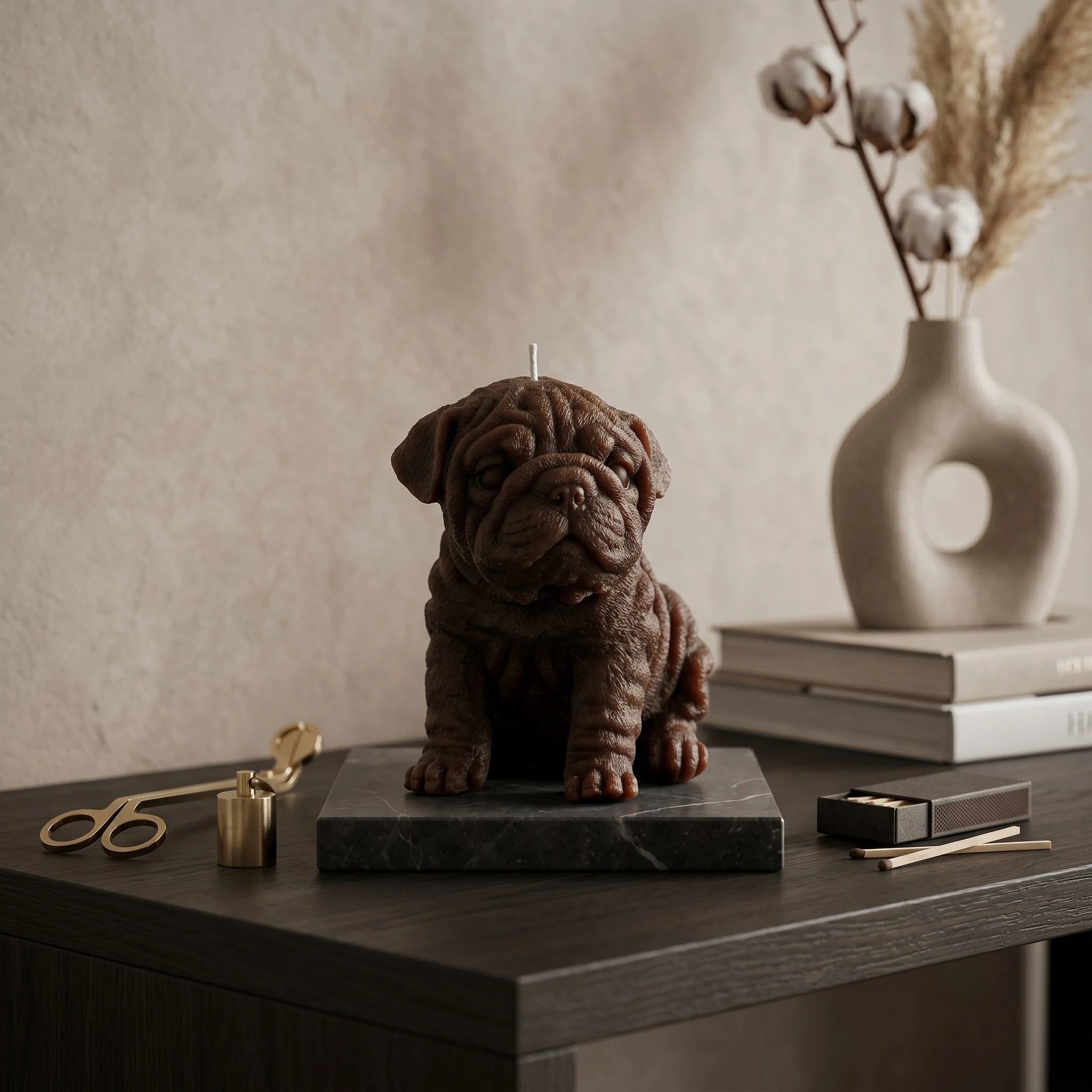 English Bulldog Puppy Candle