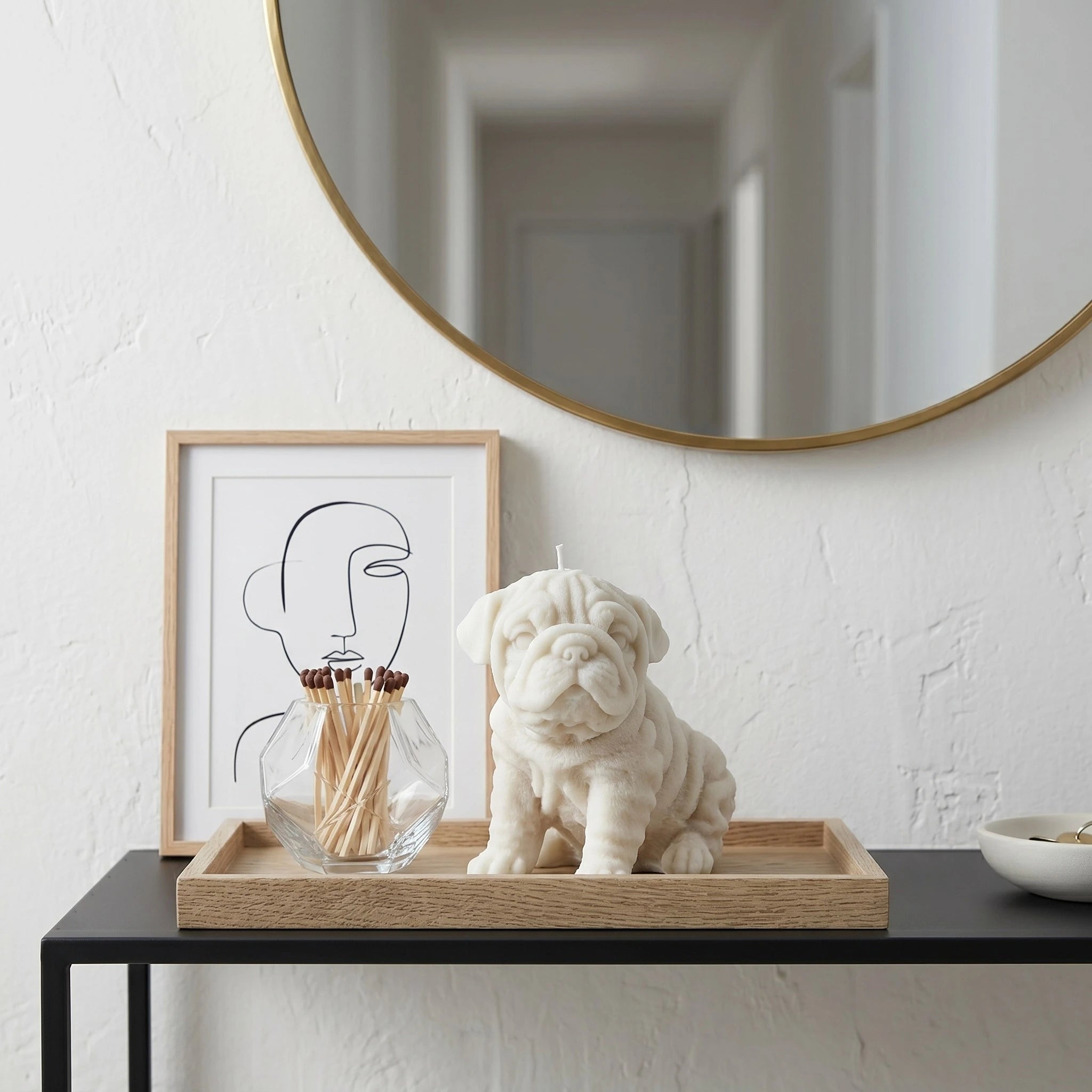 English Bulldog Puppy Candle