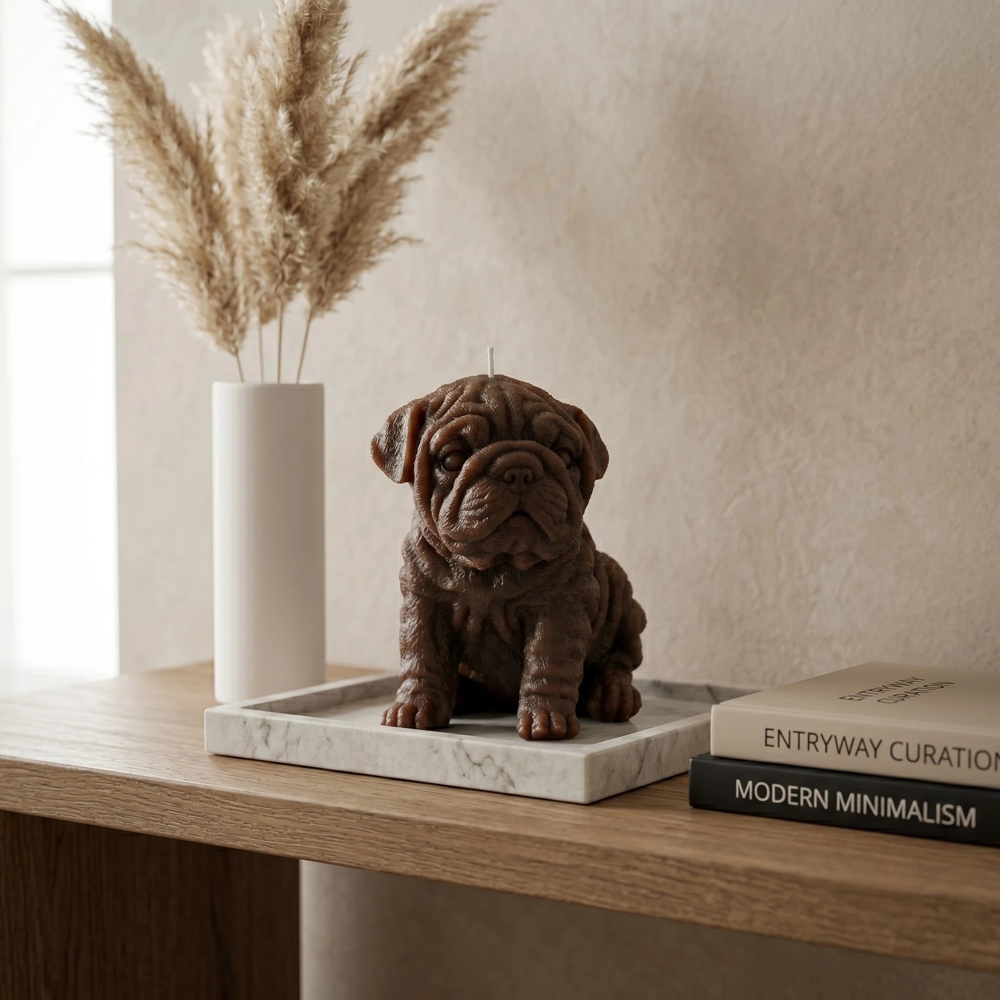 English Bulldog Puppy Candle