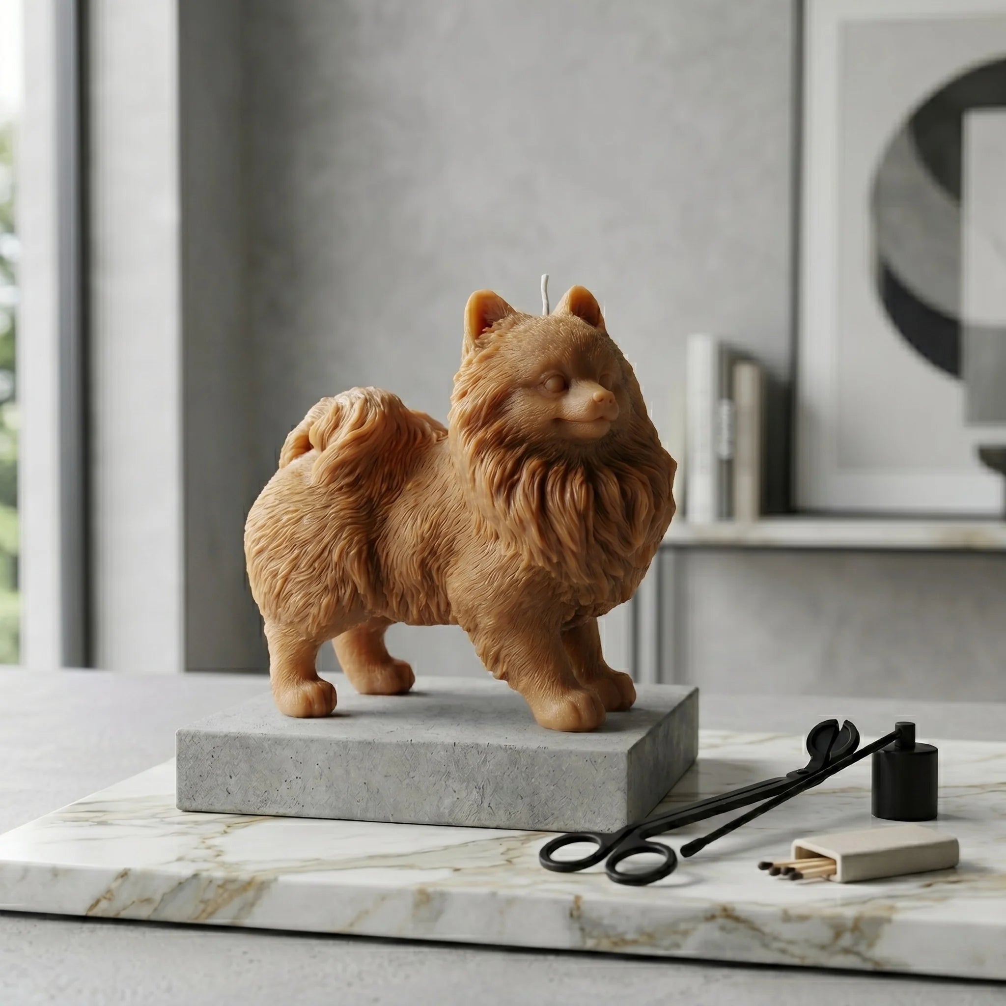 Pomeranian Puppy Candle