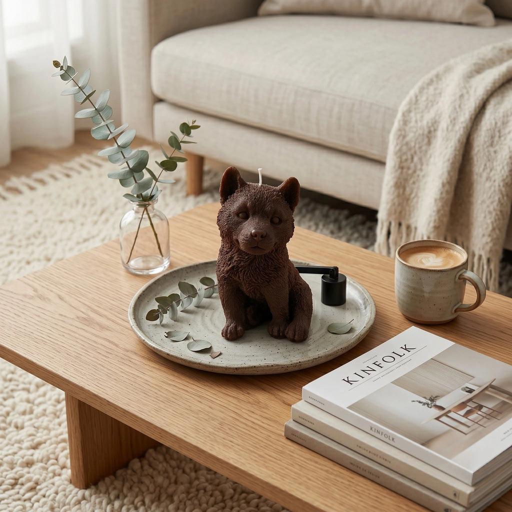 Husky Puppy Candle