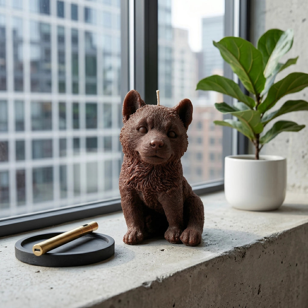 Husky Puppy Candle