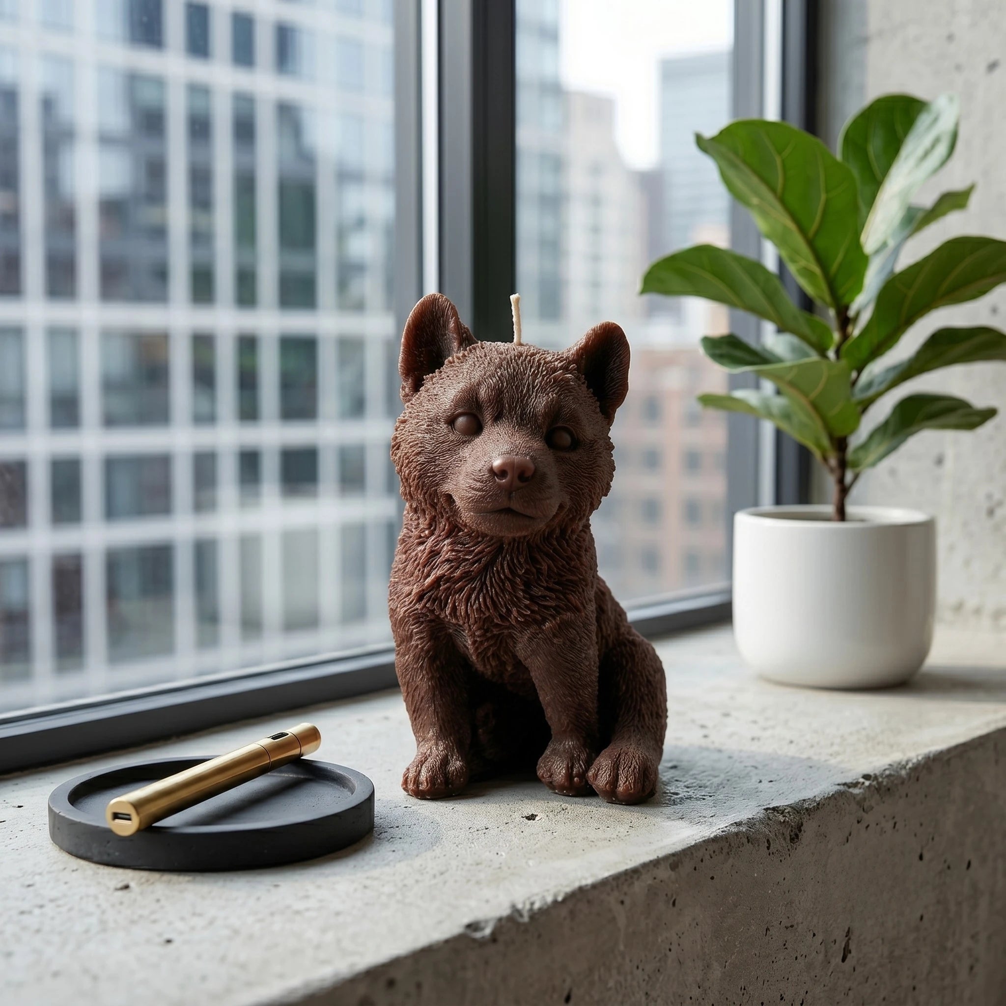 Husky Puppy Candle