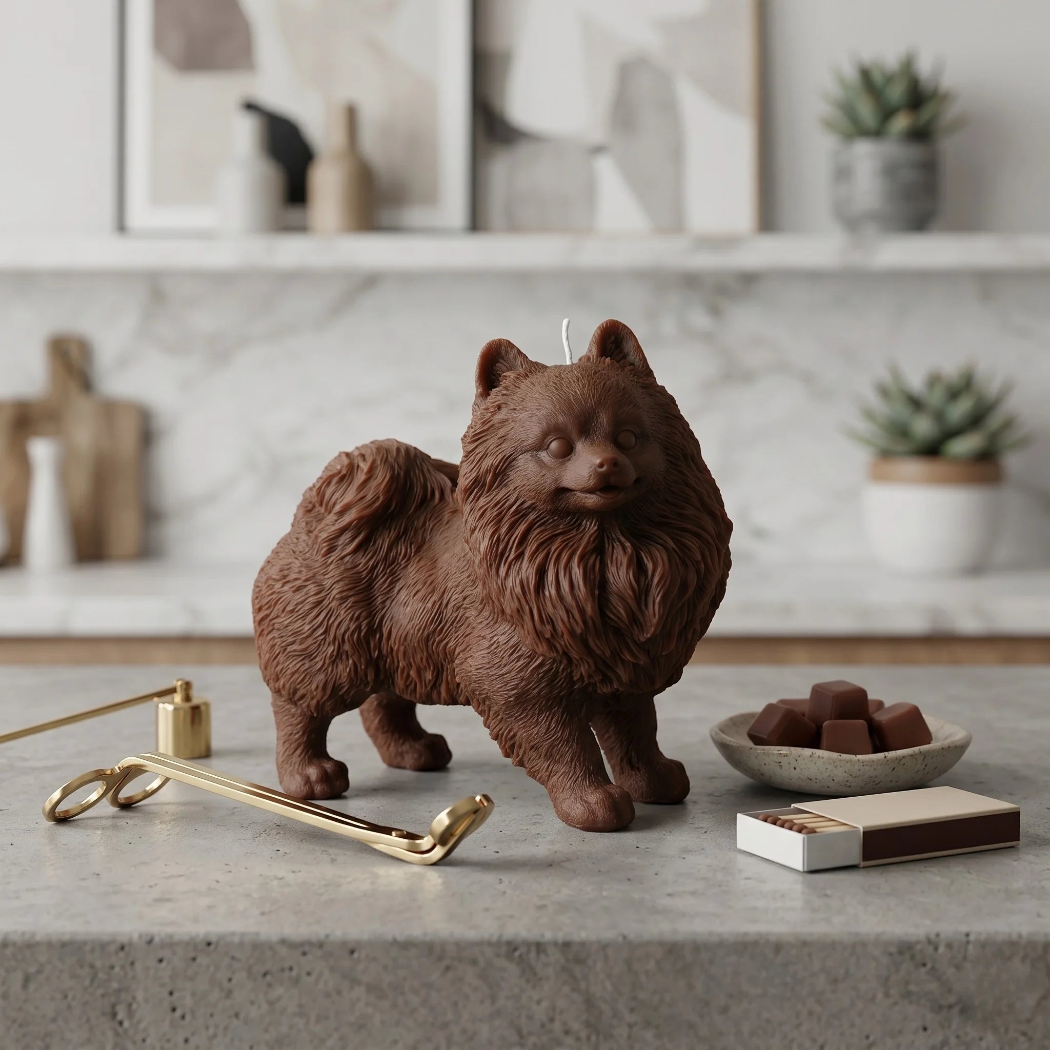 Pomeranian Puppy Candle
