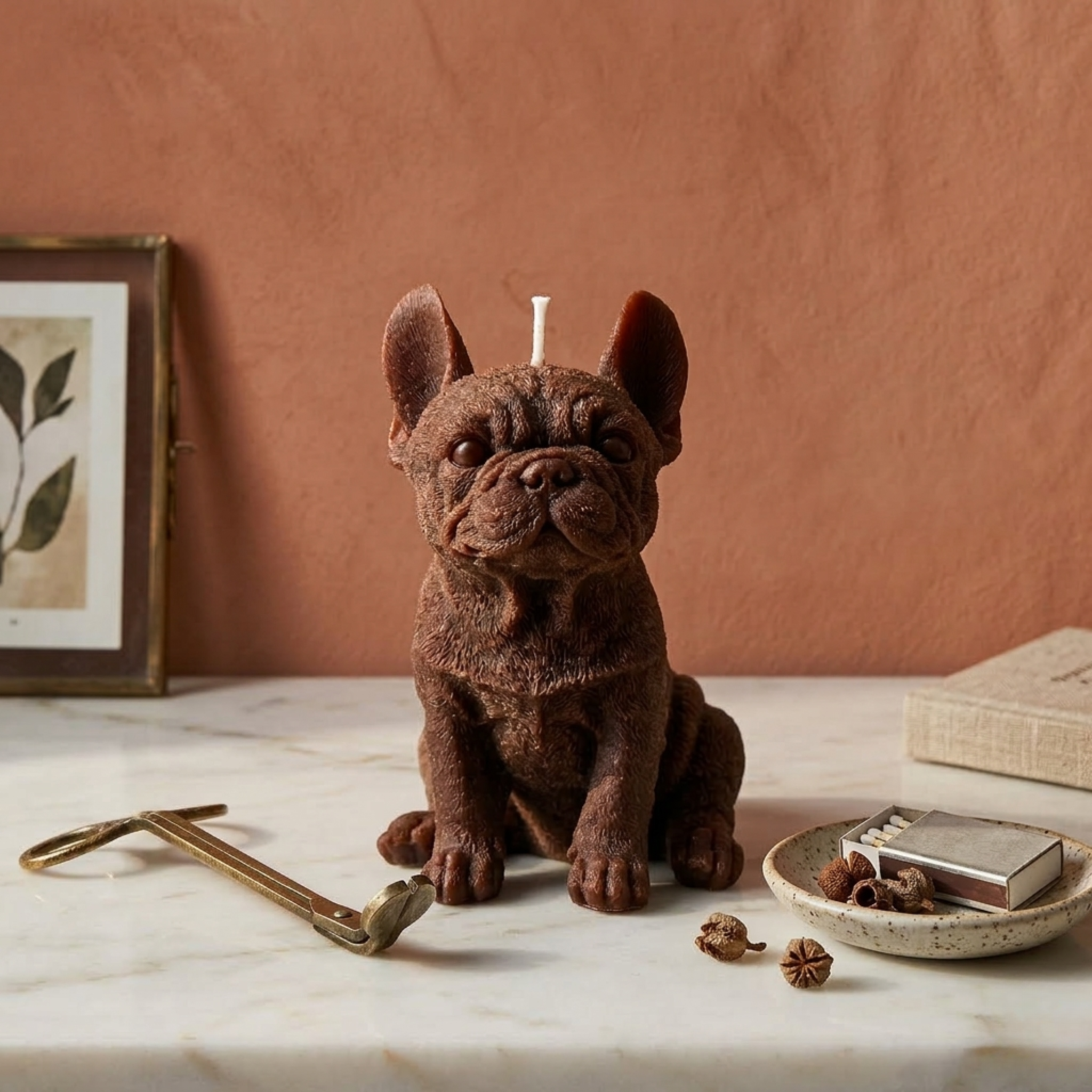 French Bulldog Puppy Candle