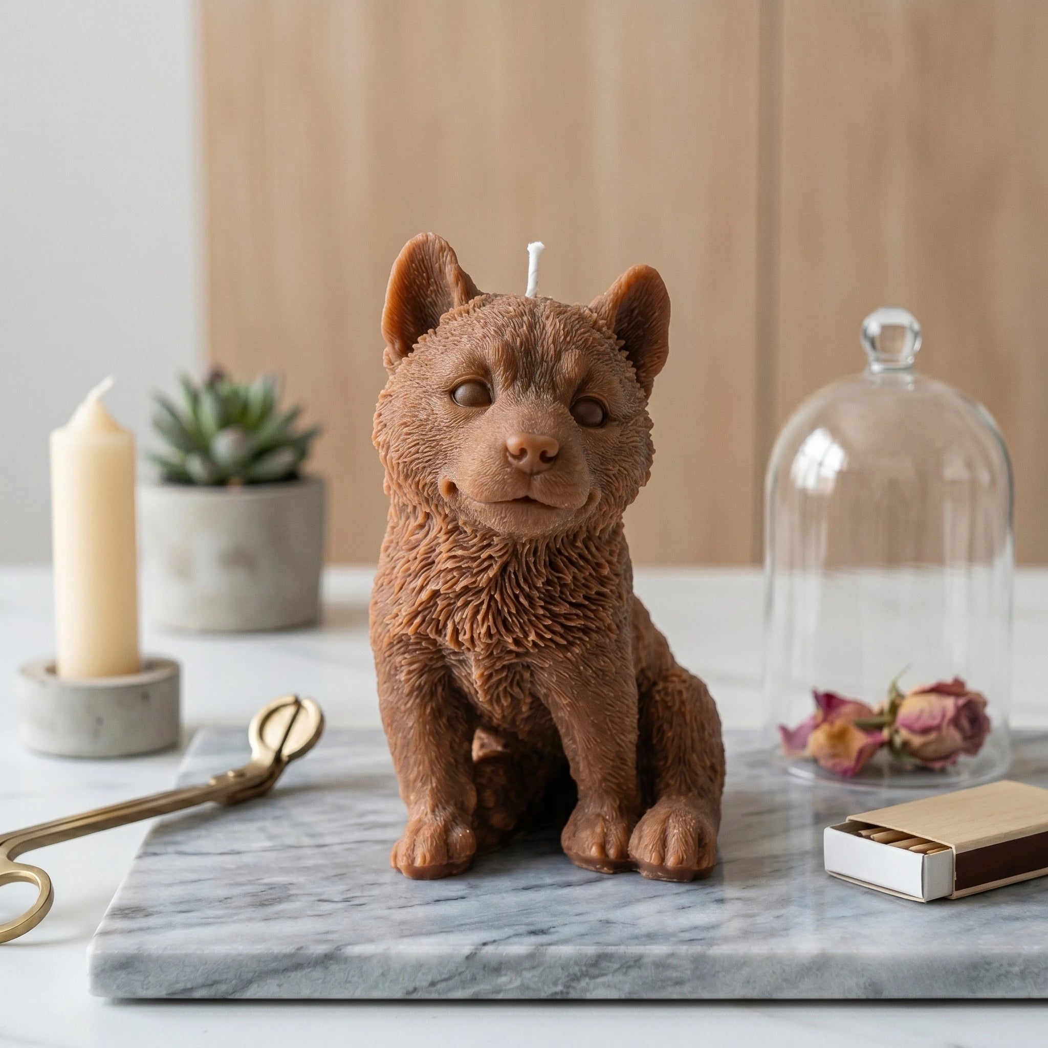 Husky Puppy Candle