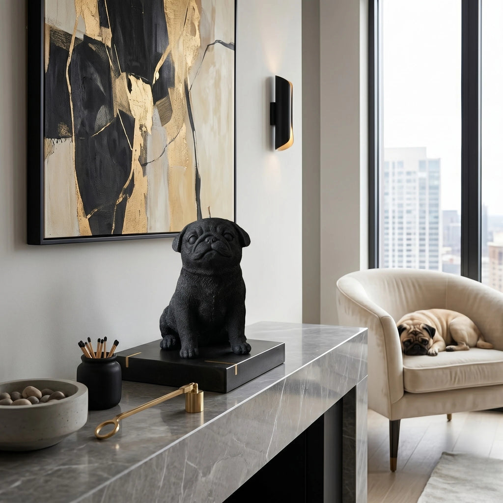 Pug Puppy Candle