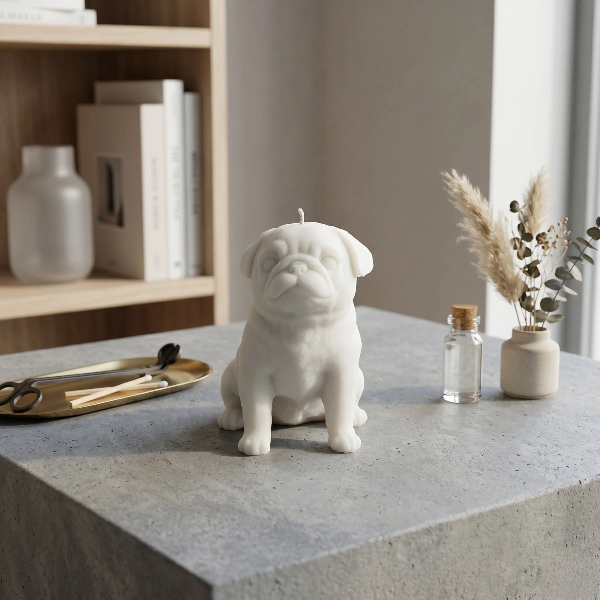 Pug Puppy Candle