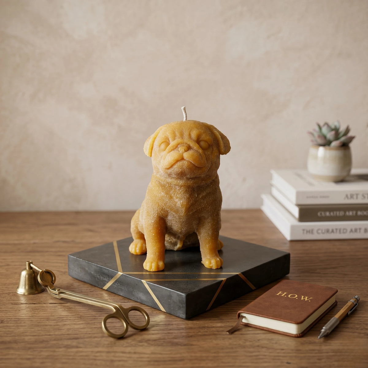 Pug Puppy Candle