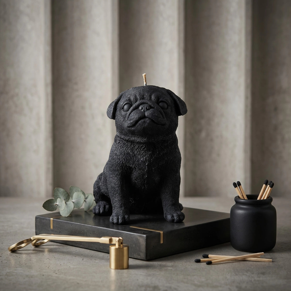 Pug Puppy Candle