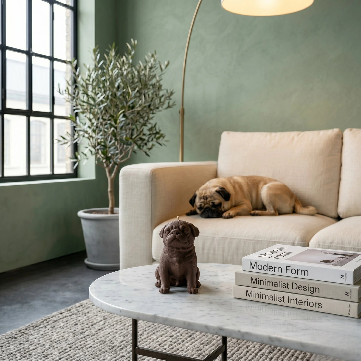 Pug Puppy Candle