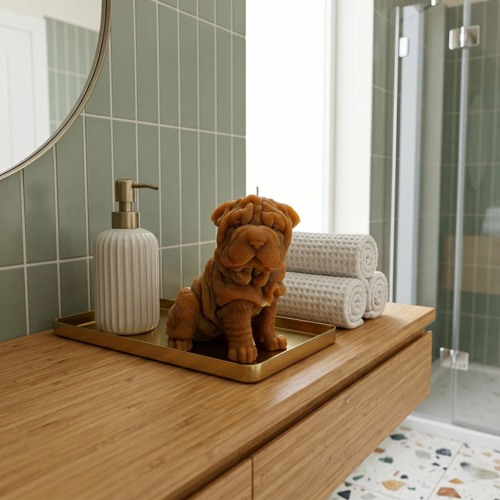Shar Pei Puppy Candle