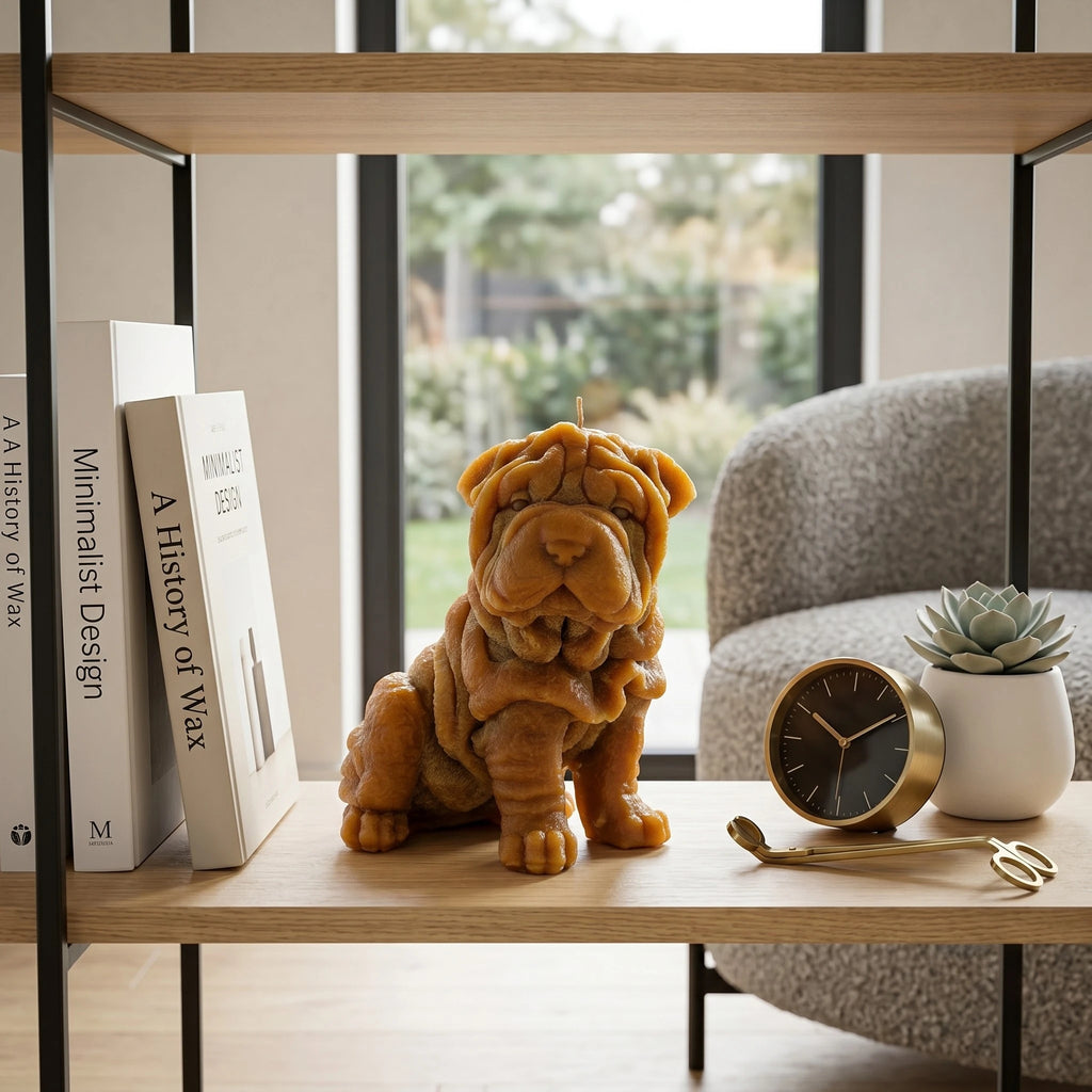 Shar Pei Puppy Candle