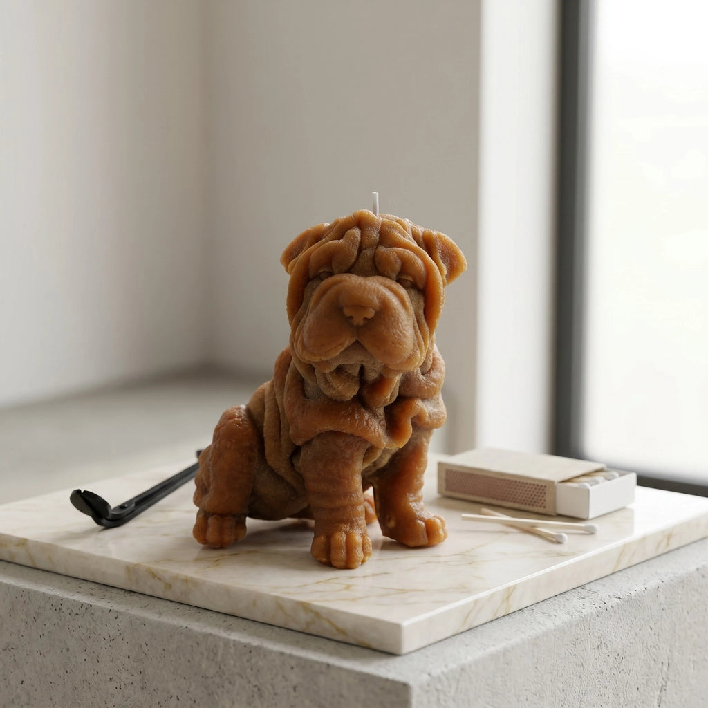 Shar Pei Puppy Candle