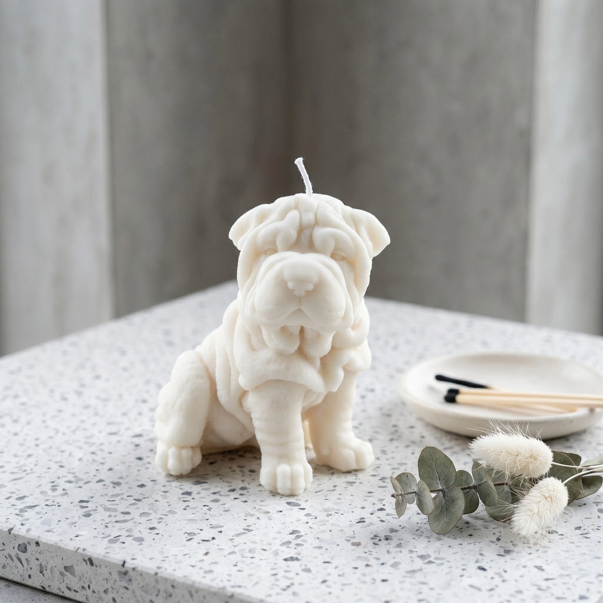 Shar Pei Puppy Candle