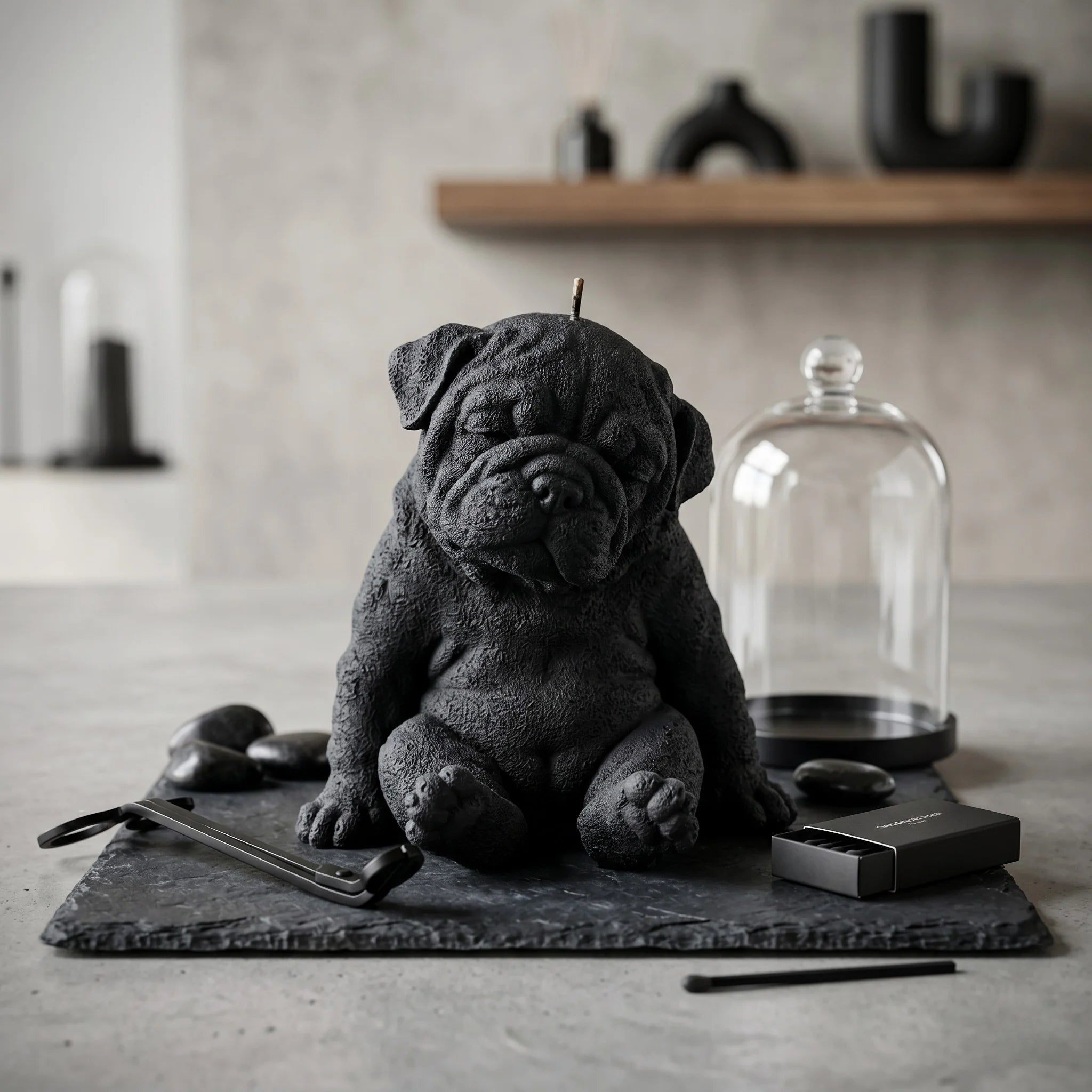 Sleeping English Bulldog Puppy Candle