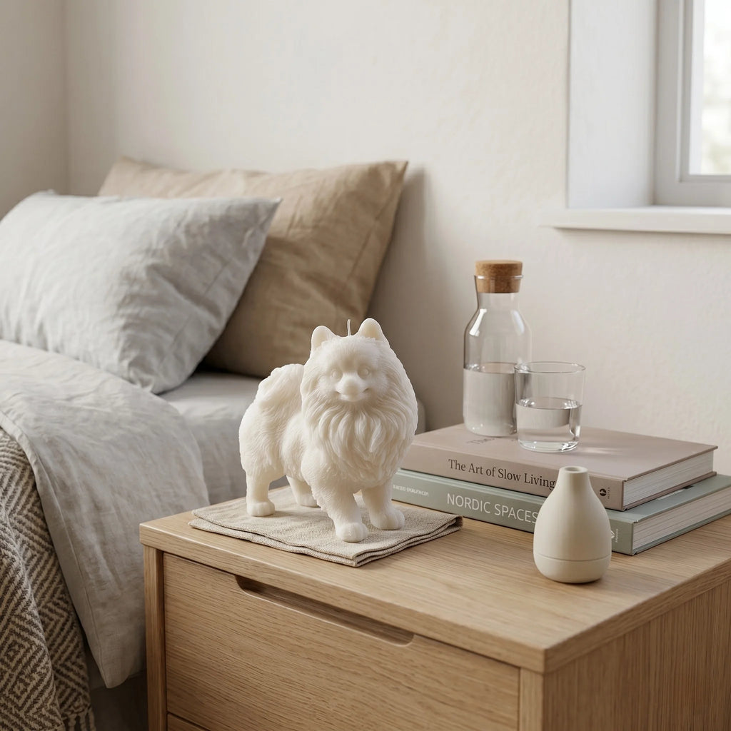 Pomeranian Puppy Candle